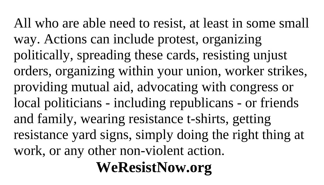 Back of the linked resistance card